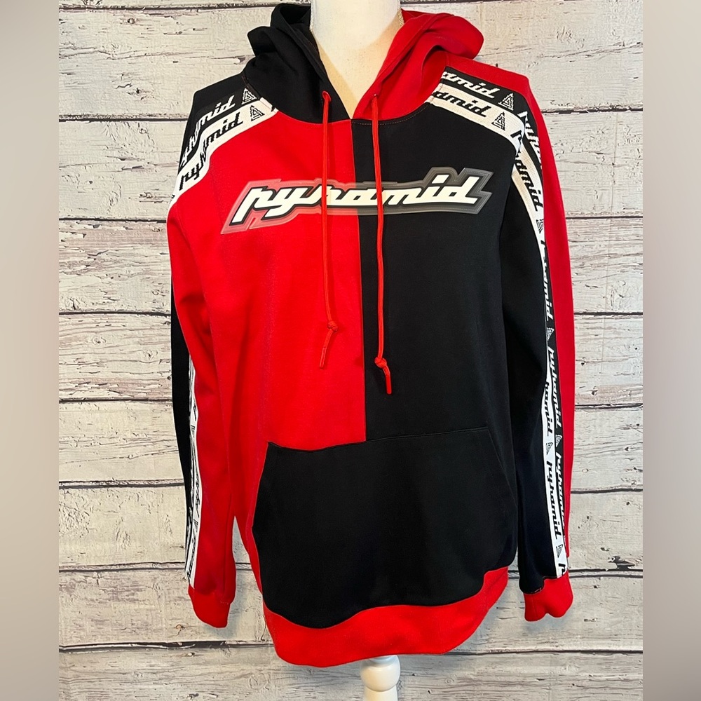BLACK PYRAMID Pullover Hoodie Black Red-Medium